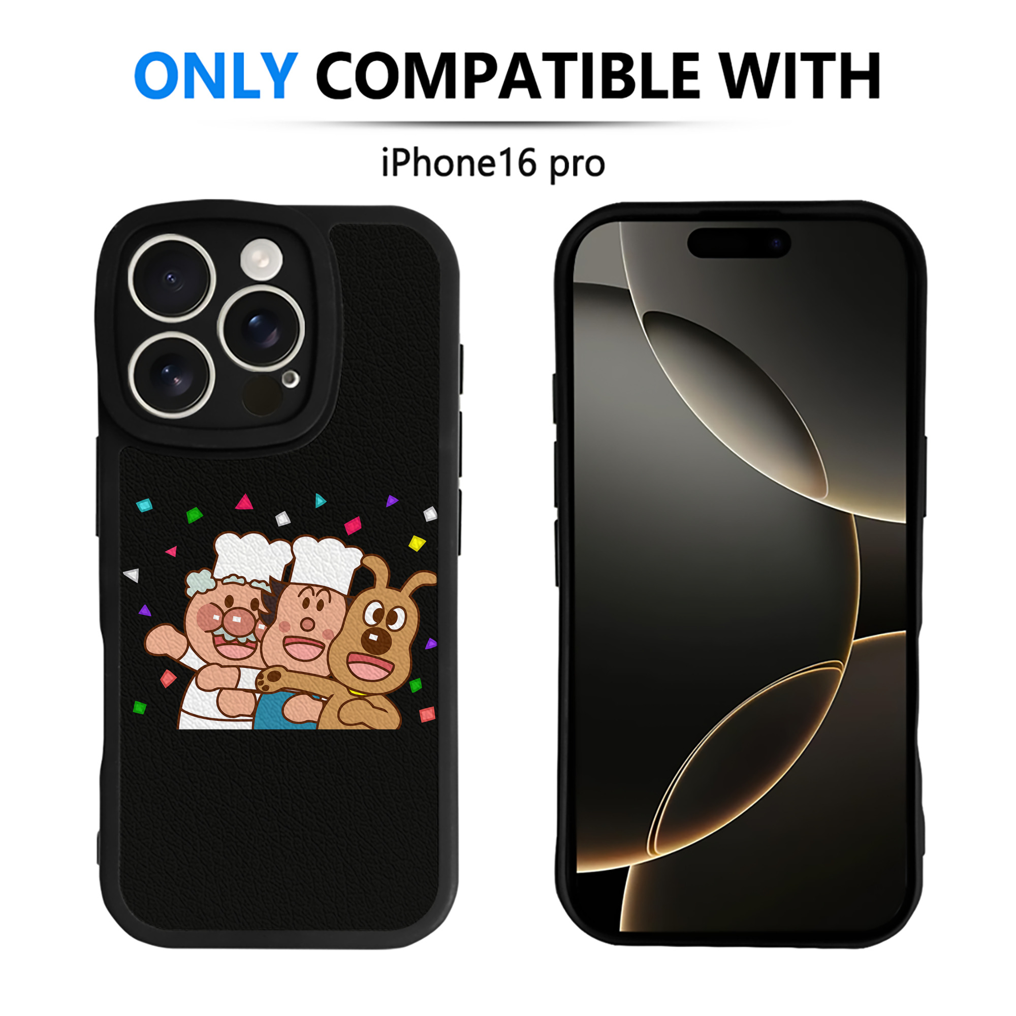 （画像用） アンパンマン Anpanman 【iPhone 16シリーズ対応】シリコンスマホケース（レザー調） 材質：シリコン